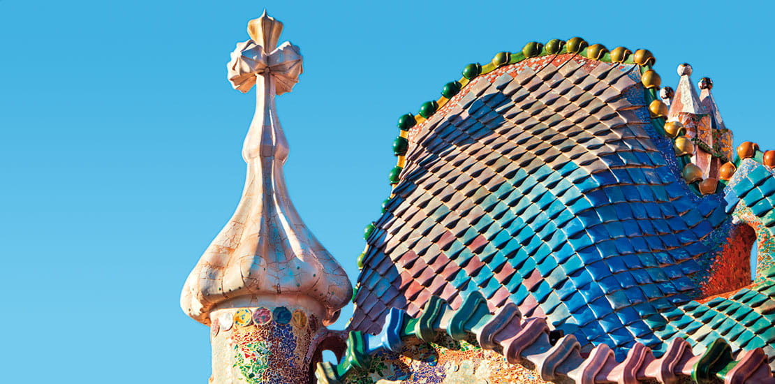 Gaudi's Casa Batllo building in Barcelona, Spain